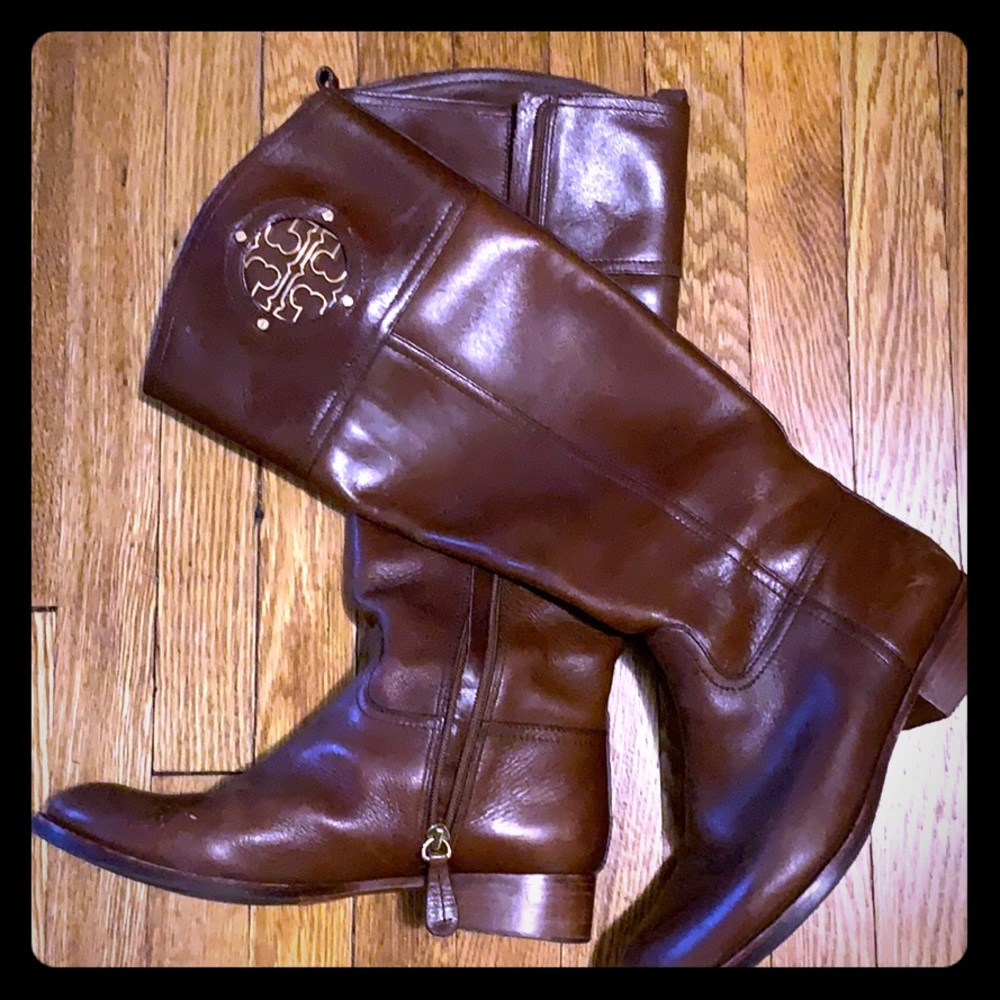 Brown Tory Burch Riding Boots